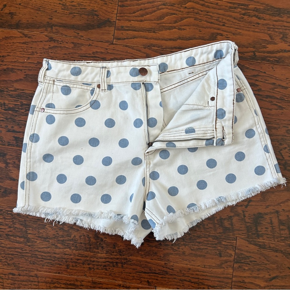 Wrangler White and Blue Polka Dot Jean Shorts - Picture 6 of 8